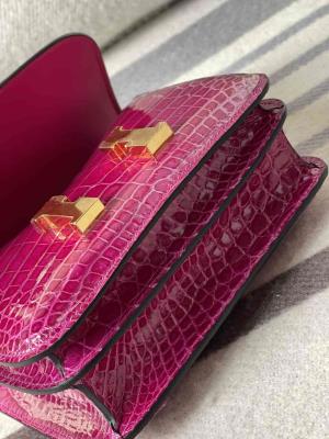 wholesale quality hermes constance 19 shinny niloticus crocodile j5 rose scheherazade ghd